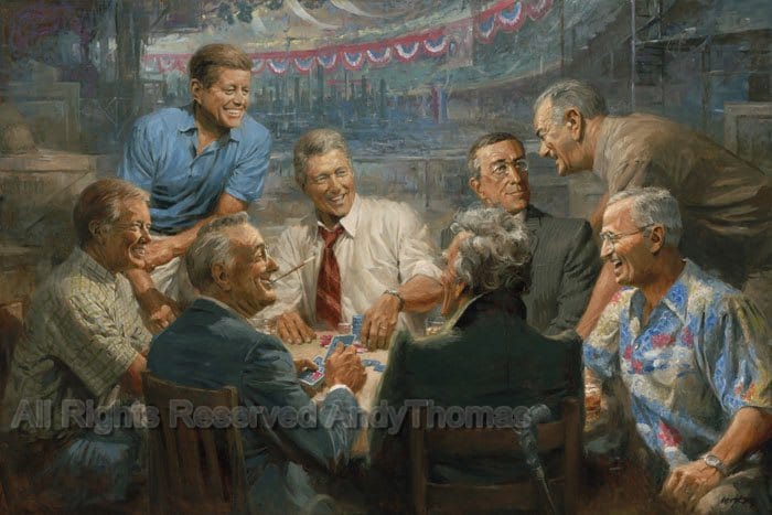 Presidents Playing Poker Together